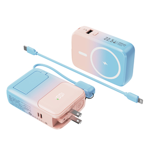 2-in-1 Portable 10000mAh Travel <b>Adapter</b> AC USA/UK/ItalySocket Mobile Device Power Station with Holder LED Display <b>USB</b> PVC - Product Image 1