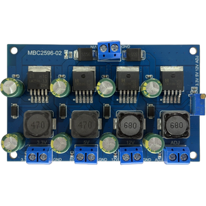 Módulo Convertidor DC-DC Buck, Entrada 13.5-30V, Salida Múltiple 3.3V 5V 12V Ajustable, 4 Canales, LM2596, Módulo Reductor de Voltaje MBC2596-02 - Product Image 5