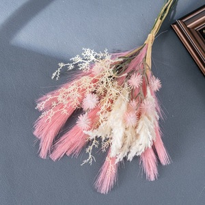 Bouquet de fleurs artificielles et herbes séchées roses pour mariage, décoration intérieure, accessoires de mariage CF01326 - Product Image 3