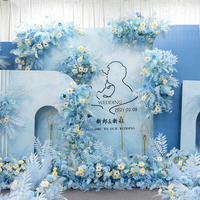 FW Set Rangkaian Bunga Biru Buatan, Dekorasi Panggung Pernikahan