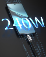 Kabel Data Tipe-C USB C ke USB C 8K 60 Proyeksi Layar Portabel 20GBPS USB 3.2 Kecepatan Tinggi Dua Ujung 240W 5A Pengisian Cepat