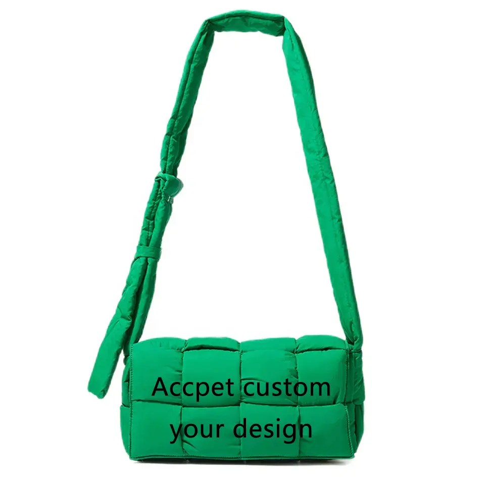 Personalizado inverno acolchoado nylon macio puffer tote ombro para senhoras inchado acolchoado crossbody sling bag