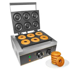 Harga Diskon Besar Mesin Pembuat Donat Mini Otomatis Pan Antilengket Komersial Mesin Pembuat Roti Donat Elektrik 12 Lubang
