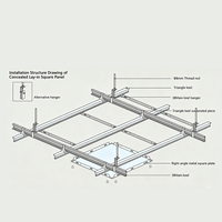 Panneaux acoustiques en aluminium à clipser pour plafond 300x300 Blanc Panneaux de plafond décoratifs Intérieur Plafond Acoustique Aluminium