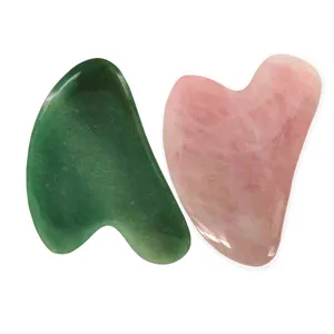 Rose Quartz Jade Guasha Board Natural Stone Scraper Chinese Gua Sha Tools For Face Neck Back Body Acupuncture Pressure Therapy