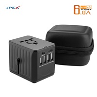 Adaptor Perjalanan Universal Portabel Kebaolong All-in-One 4 Port Pengisian Daya USB Tahan Api Konverter Multi-Negara Output 1920W