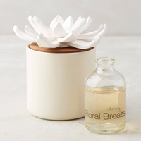 C & H Coffret cadeau pour diffuseur d'huiles essentielles parfumées, fleurs en céramique, couleurs personnalisées