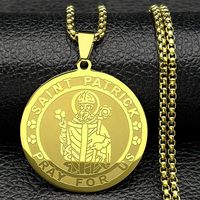 Collier pour homme vintage de haute qualité en titane St. Patrick, pendentif en acier inoxydable, ne se décolore pas