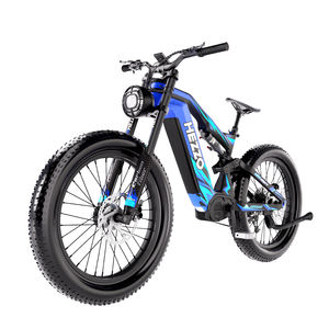 Vélo de montagne électrique HEZZO Ebike 52V 1500W Middrive en fibre de carbone, 9 vitesses, 21Ah, double suspension, puissant, pneus larges de 26 pouces - Product Image 2