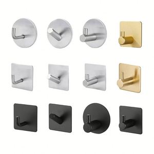 Heavy Duty Hangers <b>Hooks</b> Wall Organisation Strong Stainless Steel Home Use Door Coat Self <b>Adhesive</b> Wall <b>Hook</b> for Wall Hanging - Product Image 3
