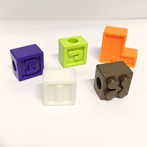 Màu Chunky chữ 6 mét lỗ lớn bảng chữ cái vuông Acrylic Bead cho giày phụ kiện - Product Image 4