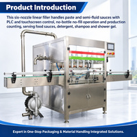 Machine de remplissage automatique à 6 buses pour confitures et sauces en bouteilles de verre avec produits semi-fluide et transfert en ligne