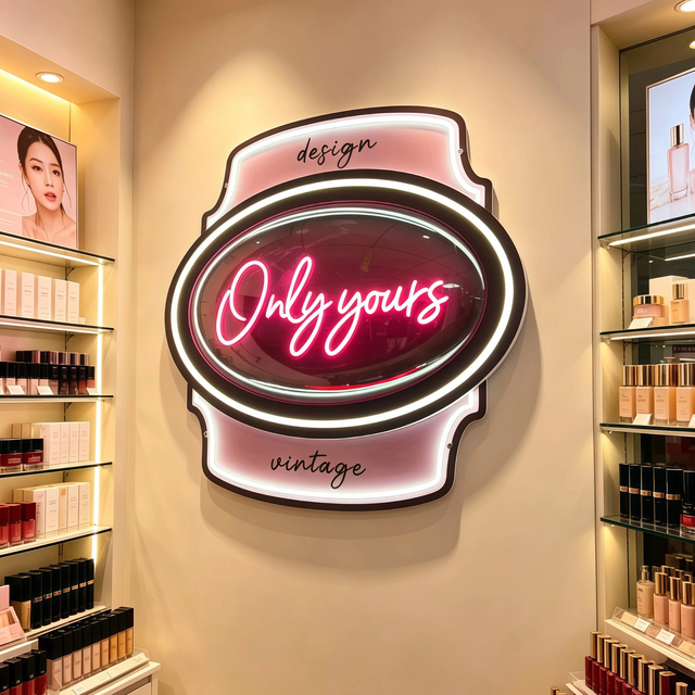 Creative Store Logo PVC Substrate LED Flexible Neon Light Transparent Curved Cover Label Customization