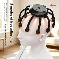 Masseur de tête à percussion profonde avec fonction chauffante - Outil de soin du cuir chevelu imitant le toucher de la main humaine pour le soulagement des migraines et la relaxation
