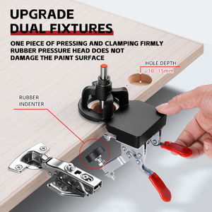 Bisagra de 35mm, punzón de posicionamiento de manguito de taladro de tres rodamientos, punzón de posicionamiento de diseño de clip doble de aleación de aluminio - Product Image 5