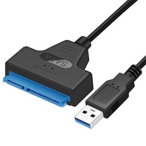 Cable adaptador USB 3,0 a Sata para transferencia de datos de disco duro de 2,5 pulgadas, moldeado por inyección de alambre de cobre negro - Product Image 3