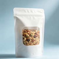 Plastic zakjes verpakkingen op maat gemaakte staande zakjes met venster, voedselveilig, hersluitbaar, voor snacks, noten, gedroogd fruit