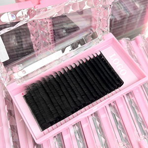 ขนตาปลอมแคชเมียร์เกาหลี PBT แบบเส้นใยสังเคราะห์  ถาดขนตาแบบเส้นต่อเส้น  ขนตาแบบกำมะหยี่เนื้อแมท  ทำด้วยมือ  ไม่ทดลองกับสัตว์ - Product Image 1