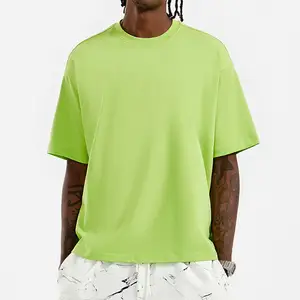 Camiseta negra con Logo en blanco para hombre, Camiseta de algodón orgánico 100%, camiseta esencial con hombro caído y peso pesado, camisetas de alta calidad