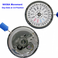 Movimiento de Reloj Mecánico Automático Original Nuevo NH35A NH36A, Piezas de Repuesto NH35 NH36, Corona 3H/6H/3.8H