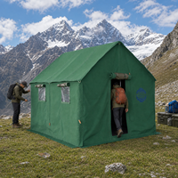 Tente Safari en Toile Imperméable Grande Capacité 3m x 4m, Robuste, Résistante au Vent, pour Glamping Estival en Extérieur, Ouverture Automatique Rapide