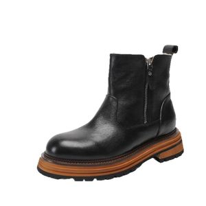 Autumn and Winter Snow <b>Boots</b> Genuine Leather Men's <b>Boots</b> Stylish Wool Outdoor Thick-Soled Non Slip <b>Boots</b> - Product Image 4