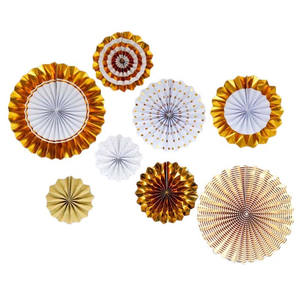 Ventilateur de <span class=keywords><strong>papier</strong></span> décoratif or chaud fenêtre <span class=keywords><strong>papier</strong></span> peint fleur ventilateur pour mariage Ramadan ou remise des diplômes chambre mise en page fond - Product Image 4