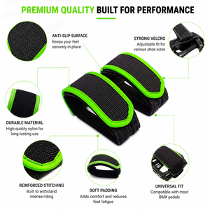 Sangles de pédale BMX réglables, sangles de pied de vélo robustes en nylon et polyester <span class=keywords><strong>pour</strong></span> vélos à pignon fixe - Product Image 3