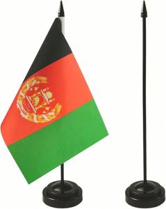 Wholesale Afghanistan Office Afghan Desk <b>Flag</b> Set Table Decoration <b>Flag</b> With Plastic Stick and Base - Product Image 2
