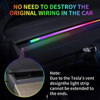 Tesla Model 3/Y Dreamcolor Bande lumineuse LED pour voiture avec interrupteur à détecteur de mouvement Kit d'éclairage d'ambiance et accessoires LED de contrôle d'application