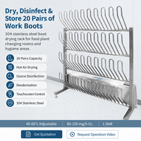 Séchoir à bottes OEM en acier inoxydable 304 avec fonction de désinfection et réglage de la température et du temps pour usine de transformation alimentaire