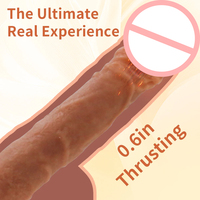 TMM Kabelloser Ferngesteuerter Beheizter Teleskop-Dildo Vibrator Silikon G-Punkt Anal-Stimulator Erwachsenen-Sexspielzeug für Frauen