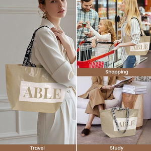Heavy Duty PP Woven <b>Tote</b> <b>Bag</b> Large Capacity Reusable Shopping <b>Bag</b> Durable Casual Beach Handbag for Daily Travel Storage - Product Image 2