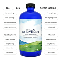 Nordic Naturals Omega-3 pour animaux de compagnie sans saveur 16 oz 1380 mg Chiens de grande et très grande taille EPA DHA Favorise la santé cardiaque, cutanée, du pelage et immunitaire 2 ans