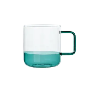 घरेलू पेय और उपहार के लिए चाय सेट के लिए हस्तनिर्मित उच्च बोरोसिलिकेट ग्लास कॉफी मग OEM
