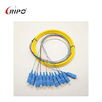 Câbles et queues de raccordement optiques à 12 fibres: connecteurs SC/UPC, LC, FC, ST, SM (monomode) et MM à code couleur 12