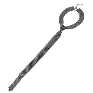 قلادة شبكية مجوفة من حجر الراين من ZAA سوداء طويلة معدنية قلادة عنق للنساء مبالغات فاخرة لحفلات الولائم اكسسوارات الرقبة - Product Image 4