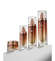 Nouvelle conception unique, flacon carré à double couche en verre, rechargeable, 150-30 ml, flacon pour soins de la peau, 50-20 g, pot à crème personnalisé
