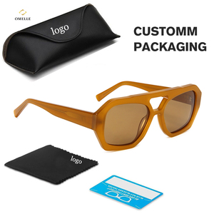 Omelle Moda Gafas de Sol de lujo 2024 Aviación Acetato Gafas de sol Color tortuga Gafas de sol Verde TAC Lente Sol polarizado - Product Image 5