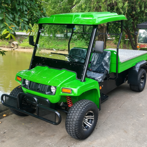 Voiture de tourisme électrique verte Mini Moke 5 places, véhicule utilitaire à toit ouvert pour complexe hôtelier, parc, villa, hôtel - Product Image 1