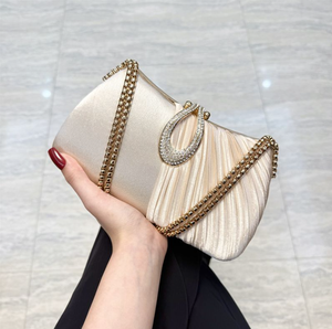 2025 New Satin Pleated Evening <b>Bag</b> Bracelet Handle Handbag Shoulder Crossbody <b>Bag</b> for Women - Product Image 5