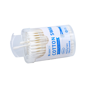 Bâtonnets de coton pour bébé, coton de haute qualité, 100 pièces/boîte, double tête ronde, bâtonnets de coton en papier, coton-tige avec boîte ronde - Product Image 4