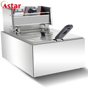 Astar commercial deep fryer 6L 1-tank 1-basket electric fryer for potato chips fryer