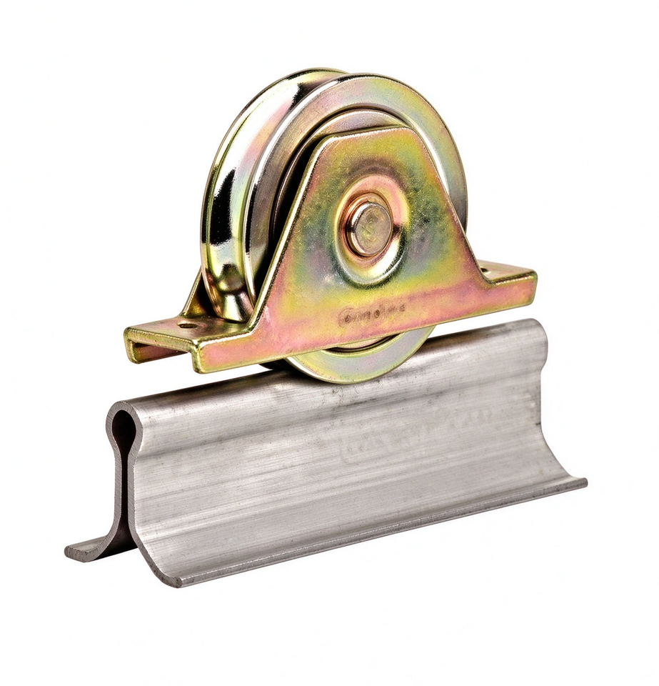 Steel Sliding Gate Guide Roller Wheel Ground Track Rail Screw Mounted ...