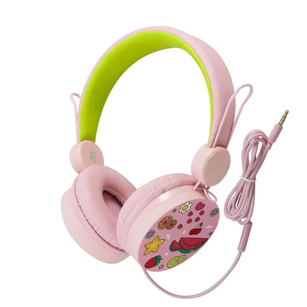 아이 유선 귀 헤드폰 귀여운 캔디 컬러 동축 익스텐더 헤드셋 세련된 머리띠 이어폰 iPad 태블릿 스마트 폰 MP3