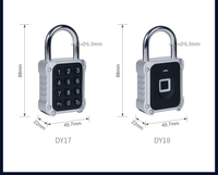 Cadenas intelligent à empreinte digitale DY18, application Tuya, biométrique, en alliage de zinc, étanche IPX5, carte mémoire, 10 mois d'autonomie en veille, pour armoire et casier