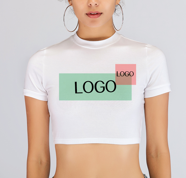 Wholesale Women Fashion Custom Logo Print Shirt Sexy Tops