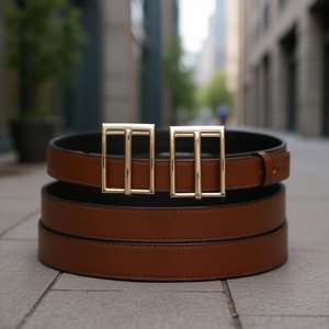 Fibbia per cintura ILAN 2,5 cm, mix oro e argento, per uomo e donna, accessorio moda - Product Image 2