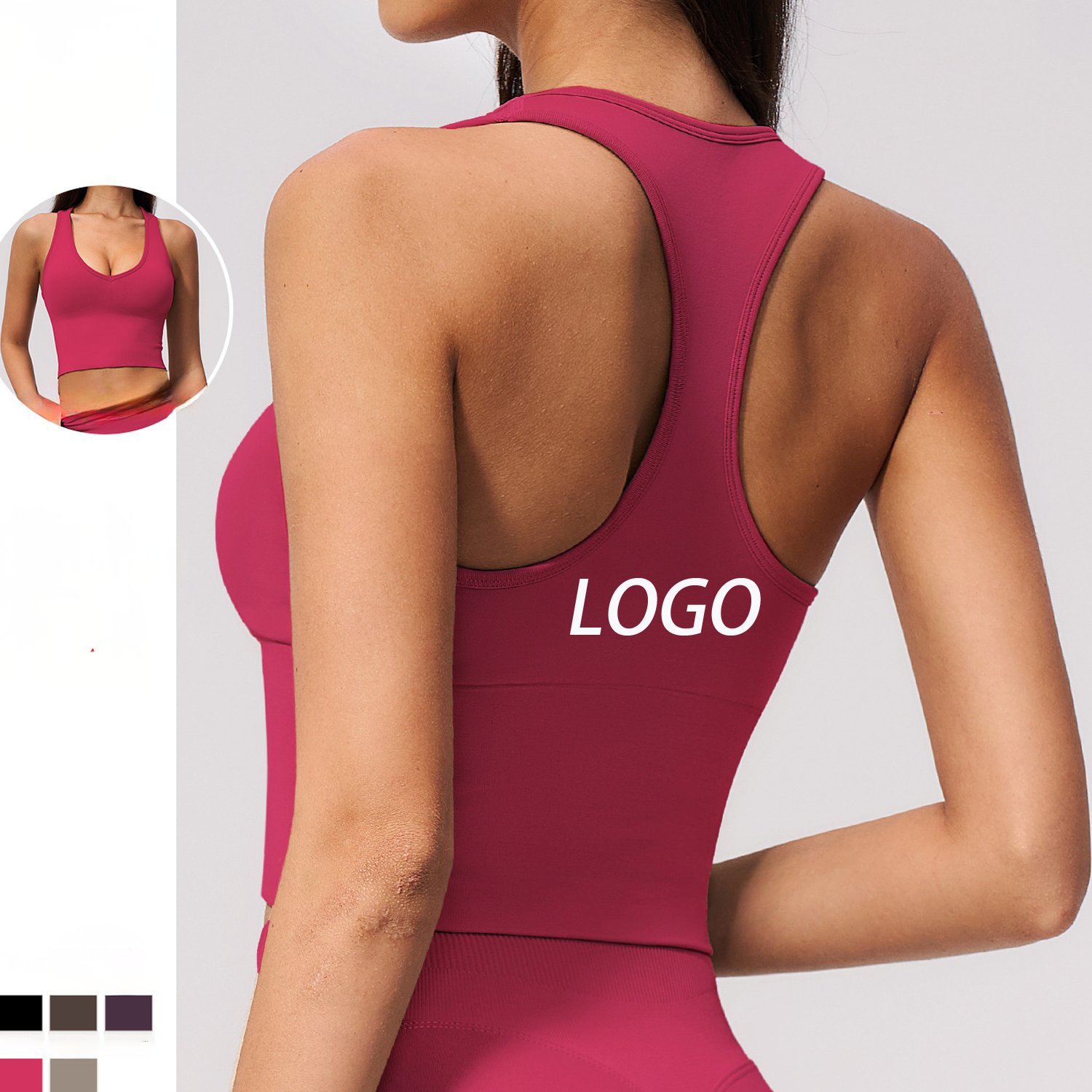 Women's Sleeveless Racerback V-Neck Tank Top Soft Stretchy Cropped Athletic Tank for Gym & Daily Wear Sports Top Yoga Top