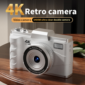 กล้องดีไซน์ย้อนยุคขนาดเล็ก 4K OEM/ODM ซูม 16 เท่า ป้องกันภาพสั่นไหว พกพาสะดวก โฟกัสอัตโนมัติ กล้องดิจิตอลสำหรับเด็ก เป็นของขวัญ - Product Image 1